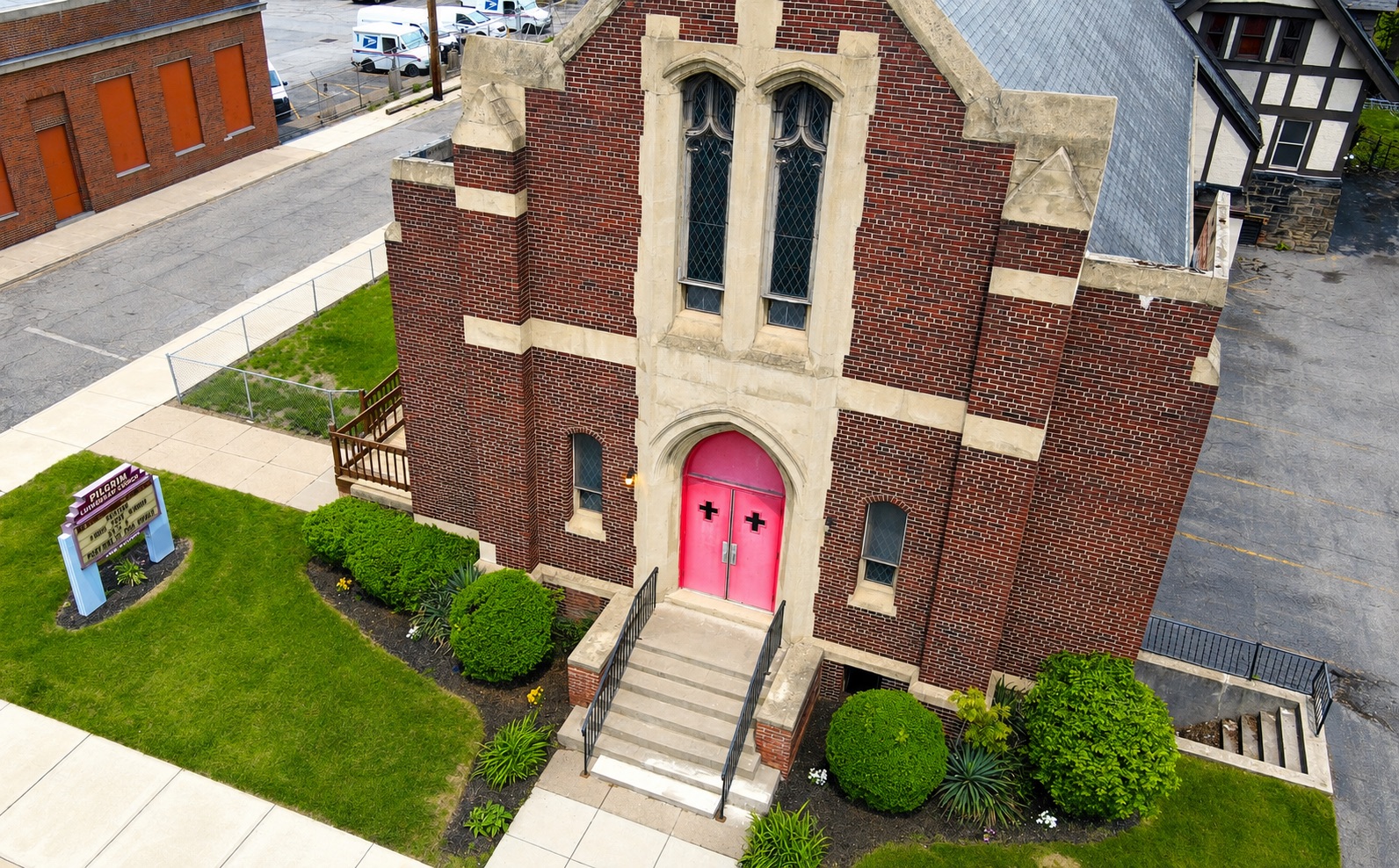Pilgrim Church of Christ building in historic Glenville neighborhood, Cleveland Ohio